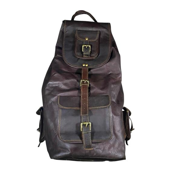 Vintage Waterproof Waxed Leather 22” Rucksack Bag